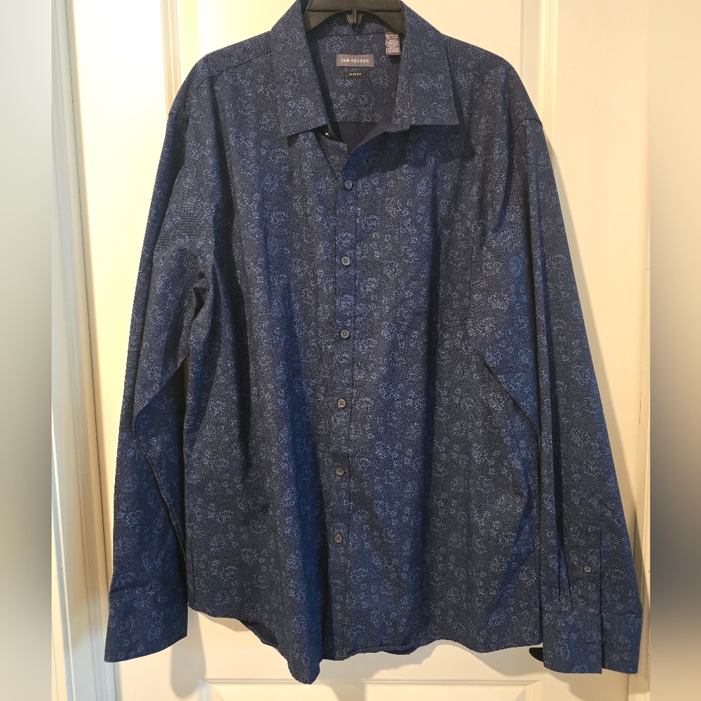 Van Heusen Navy Floral Button Down Shirt